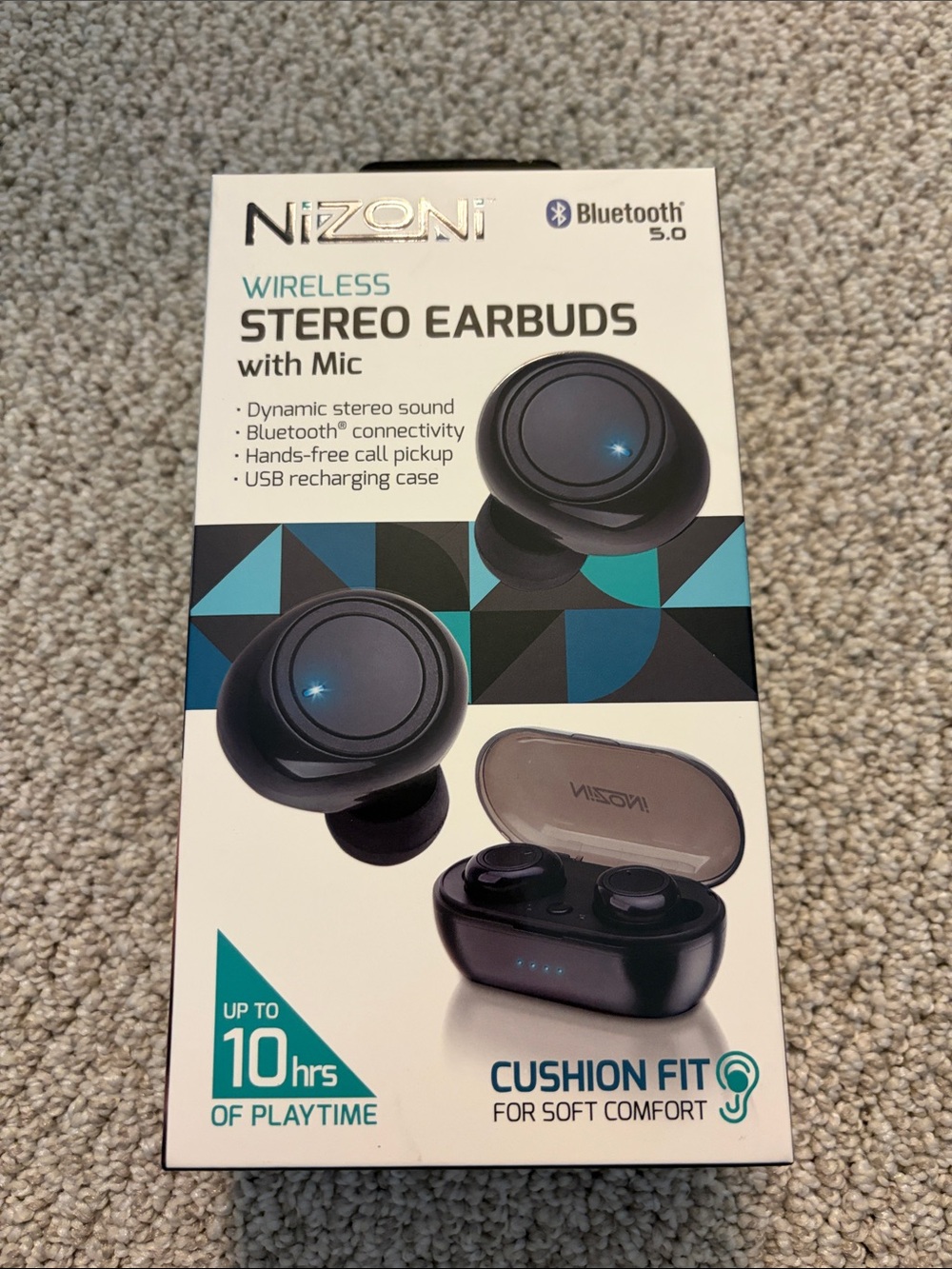 Wireless Stereo Earbuds with Mic - Black